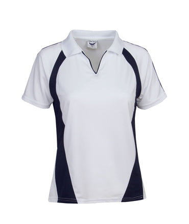 P48 White Painters Ladies 2 Tone Mini-Waffle Polo Shirt - Safe-T-Rex Workwear Pty Ltd